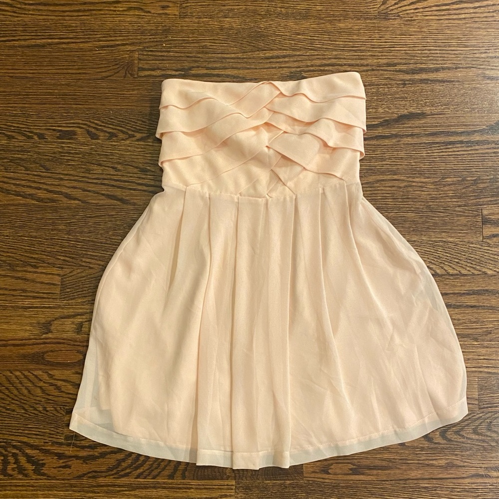 Express Lace Strapless Mini Dress